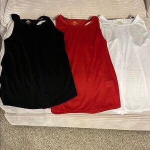 Three Nautica Black and Red Tank Tops Sleeveless Style